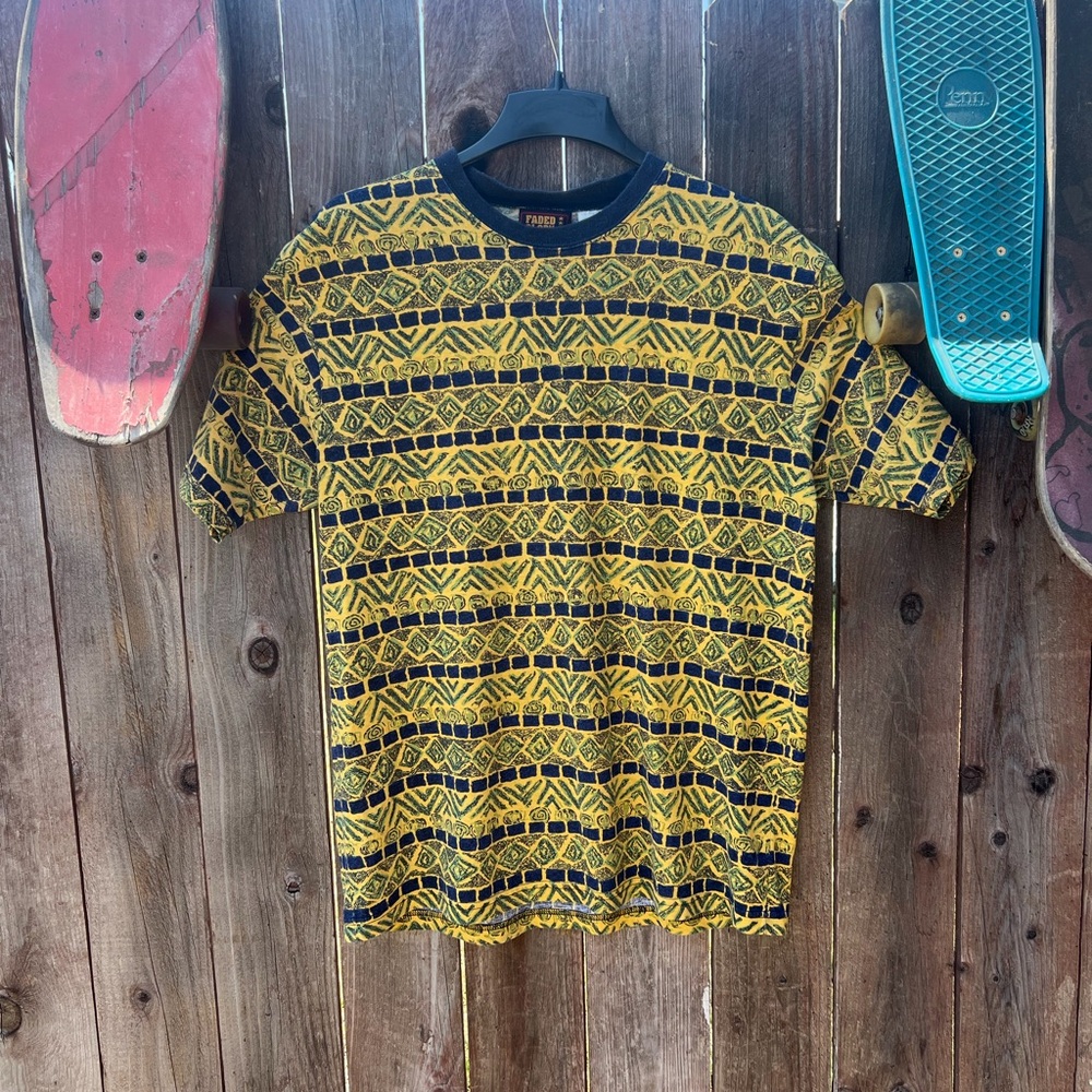 Faded Glory Blue and Yellow with some Green T-Shirt